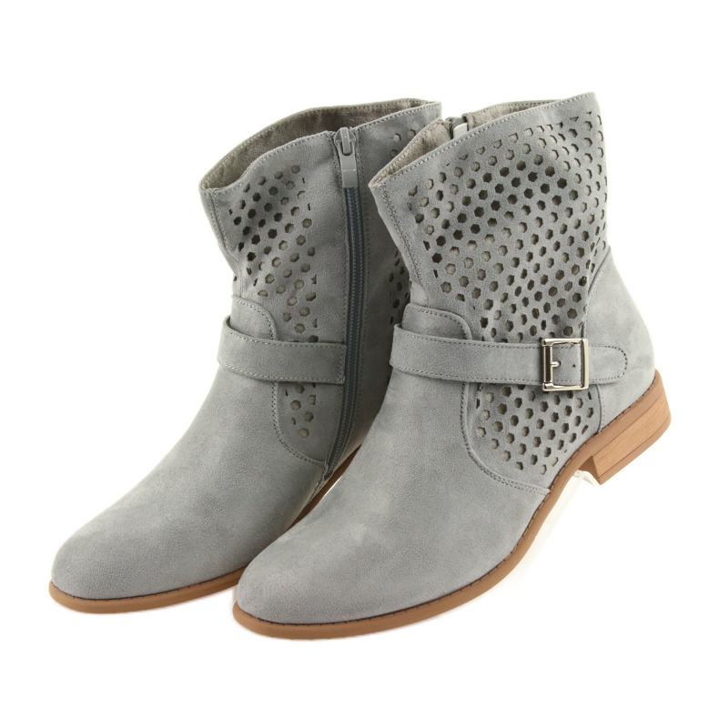 M.Daszyński Gray suede gray SA142 women's casual boots grey 3