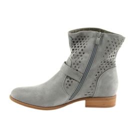 M.Daszyński Gray suede gray SA142 women's casual boots grey 2