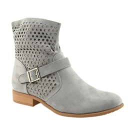 M.Daszyński Gray suede gray SA142 women's casual boots grey 1