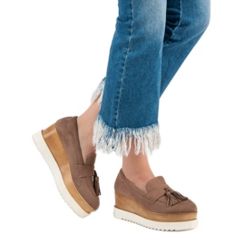 Corina Brown Wedge Moccasins 1