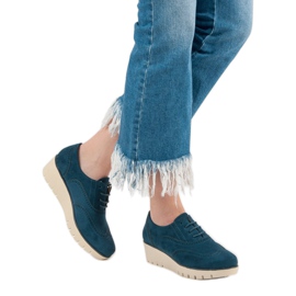 Corina Turquoise wedge shoes blue 1