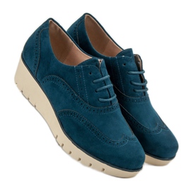 Corina Turquoise wedge shoes blue 2