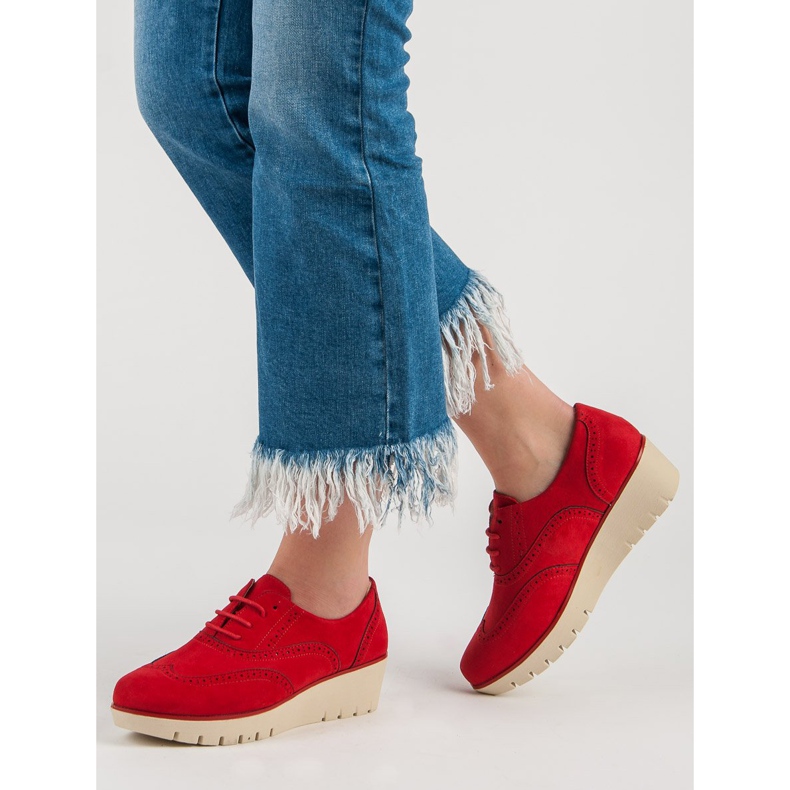 Corina Red Wedge Shoes 2