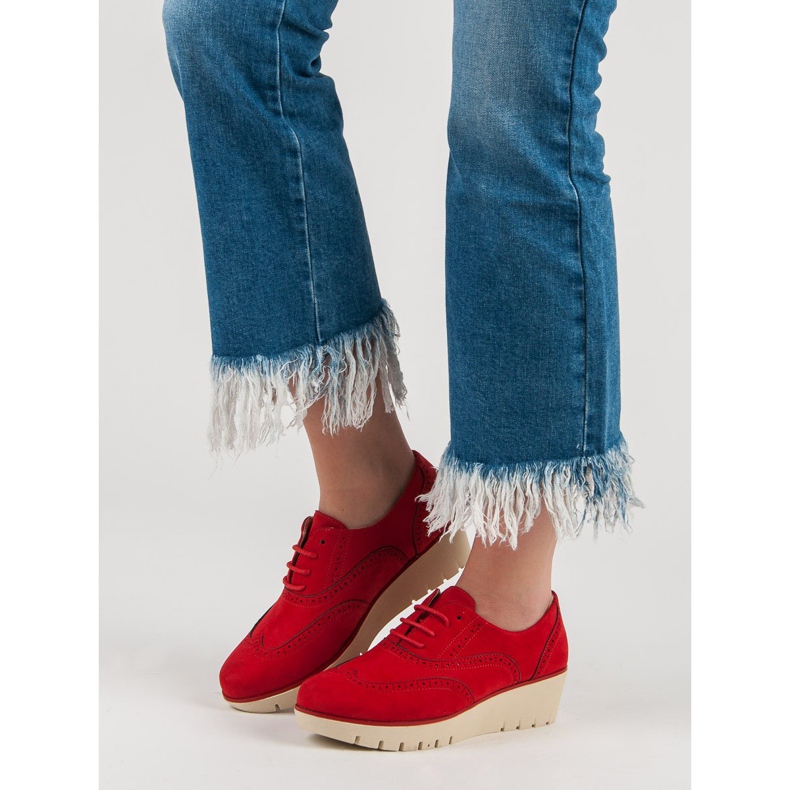 Corina Red Wedge Shoes 1