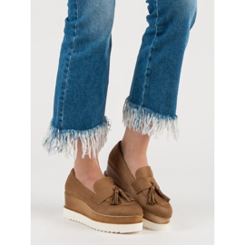 Corina Camel Wedge Loafers brown 1