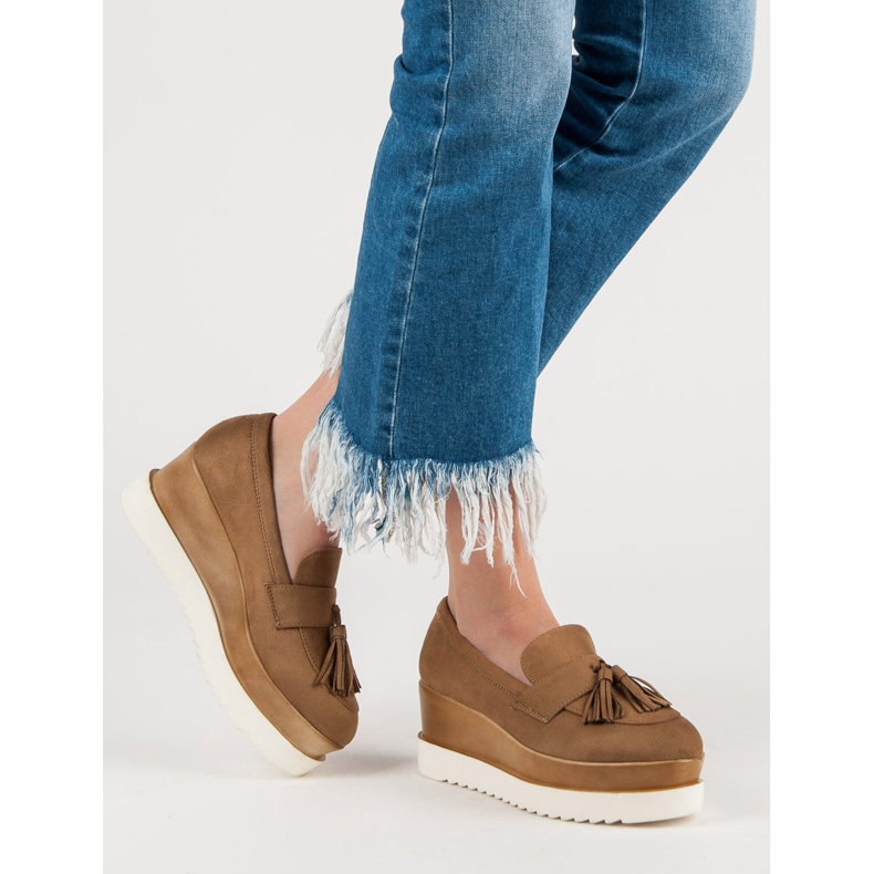 Corina Camel Wedge Loafers brown 2