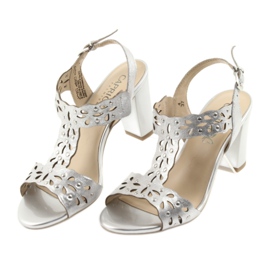 Caprice Openwork sandals 28315 silver grey 3