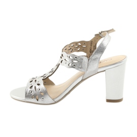 Caprice Openwork sandals 28315 silver grey 2