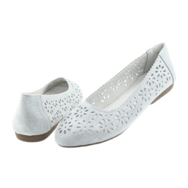 Filippo 680 openwork ballerinas grey 4