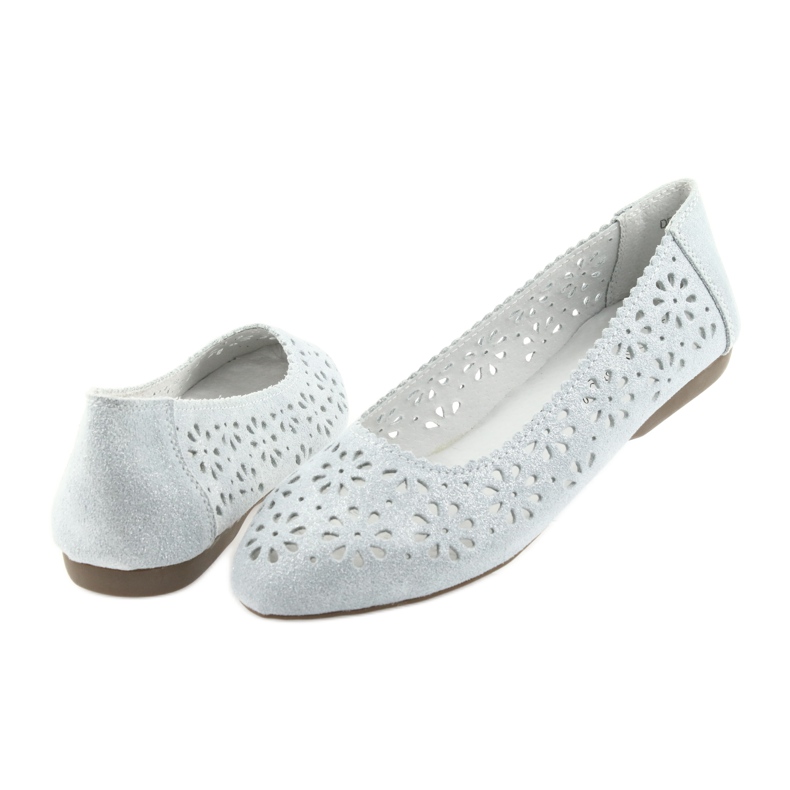 Filippo 680 openwork ballerinas grey 4