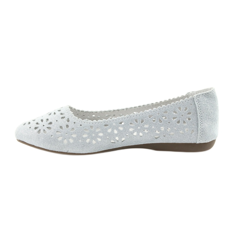Filippo 680 openwork ballerinas grey 2
