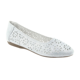 Filippo 680 openwork ballerinas grey 1