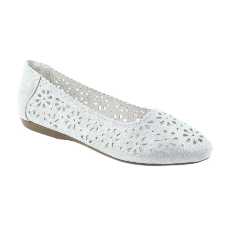 Filippo 680 openwork ballerinas grey 1
