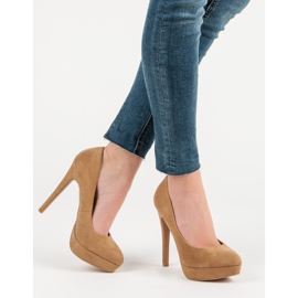 Corina Suede Heels On The Platform brown 1