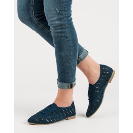 Corina Navy blue openwork shoes 1
