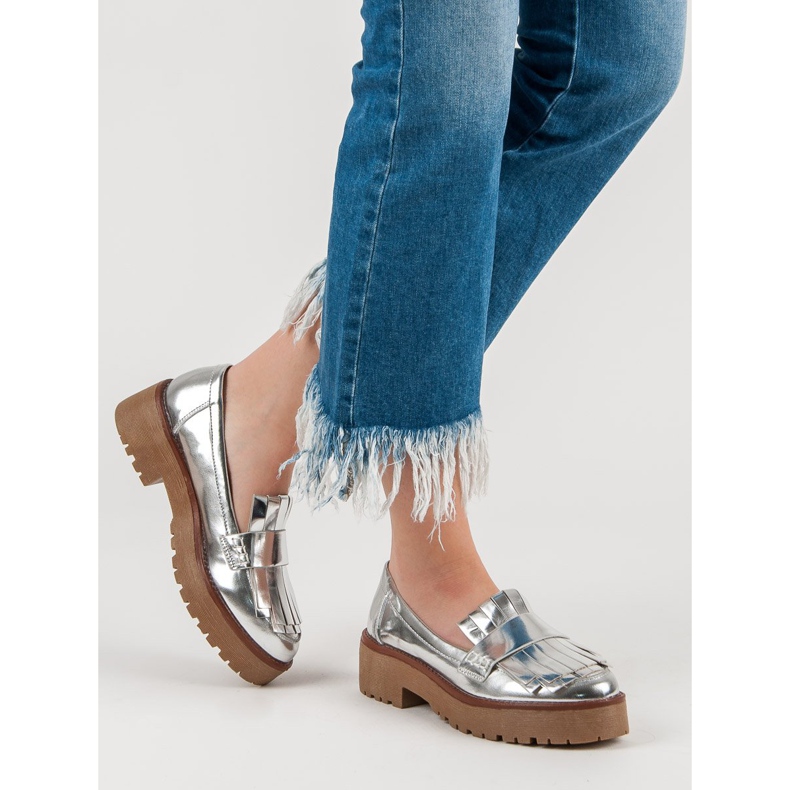 Corina Lacquered loafers grey 2