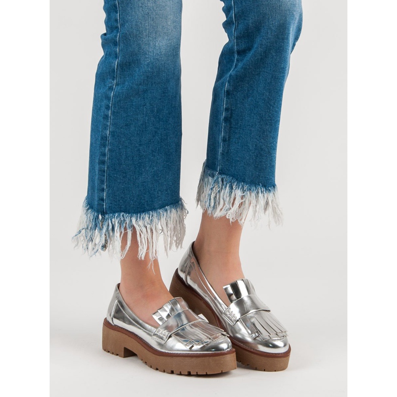 Corina Lacquered loafers grey 1