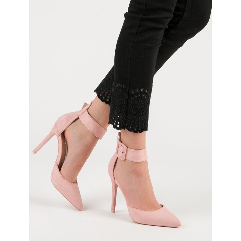 Pink Suede Heels 1