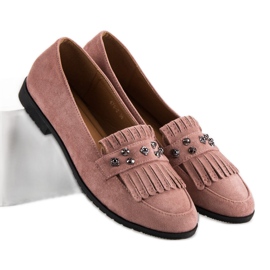Laura Mode Powder Suede Loafers pink 2