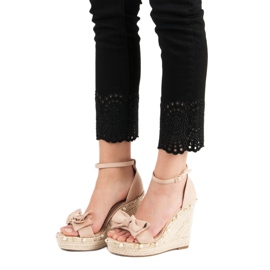 STEPHAN Espadrilles Sandals With Bow brown 2