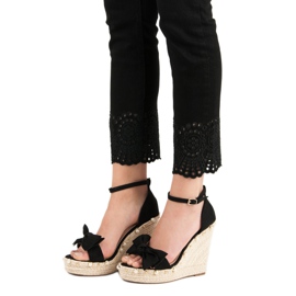 STEPHAN Espadrilles Sandals With Bow black 2