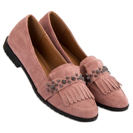 Laura Mode Powder Loafers With Rhinestones pink 1 Laura Mode Powder Loafers With Rhinestones pink 1