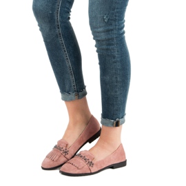 Laura Mode Powder Loafers With Rhinestones pink 2 Laura Mode Powder Loafers With Rhinestones pink 2