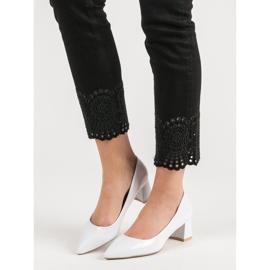 Diamantique Elegant white pumps 1