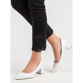 Diamantique Elegant white pumps 2