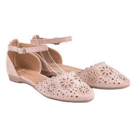 Laura Mode Openwork Ballerinas With Crystals pink 1