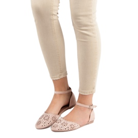 Laura Mode Openwork Ballerinas With Crystals pink 2