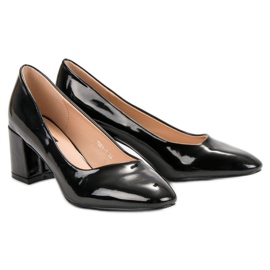 Diamantique Lacquered Pumps On A Pillar black 1