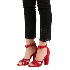 Laura Mode Red Sandals On A Bar 1