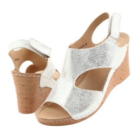 Filippo Silver 785 Wedge Sandals white grey 4