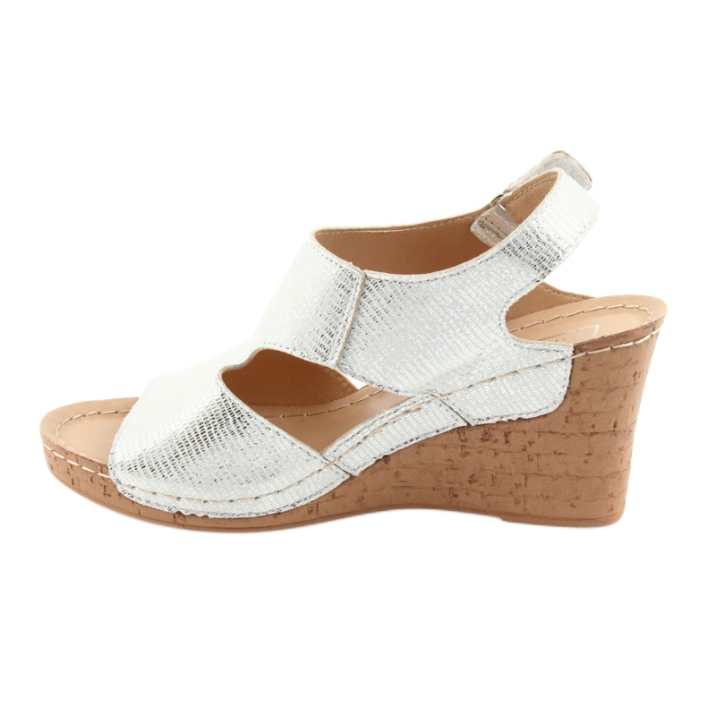 Filippo Silver 785 Wedge Sandals white grey 2