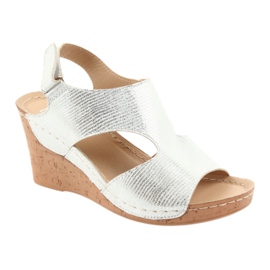 Filippo Silver 785 Wedge Sandals white grey 1