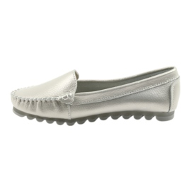 Silver leather loafers Filippo 130 grey 2