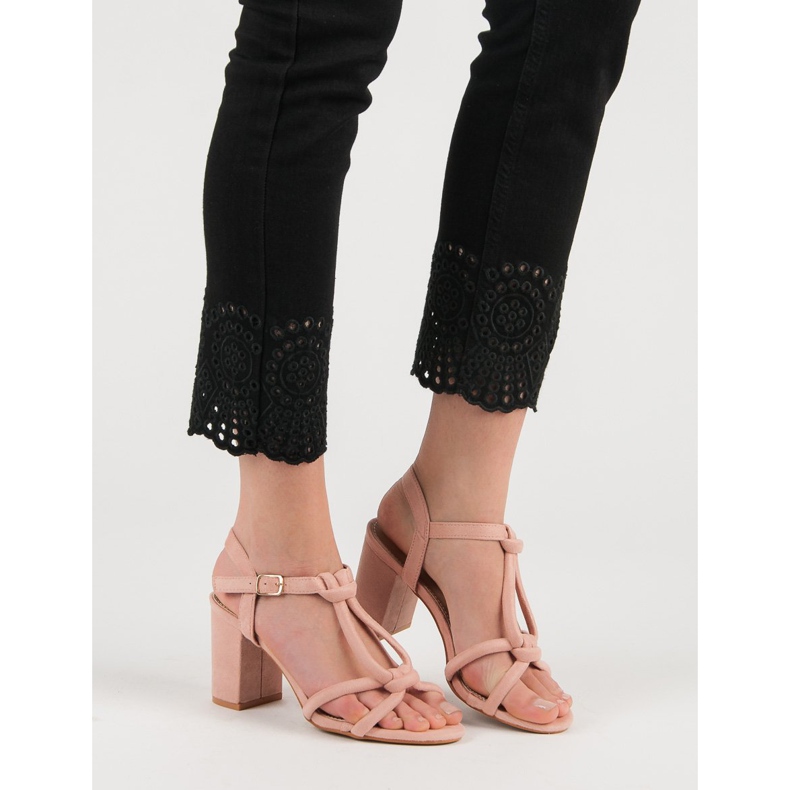 Laura Mode Elegant Sandals On A Bar pink 2