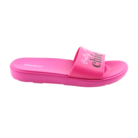 Flamingos Atletico women's slippers black pink 1
