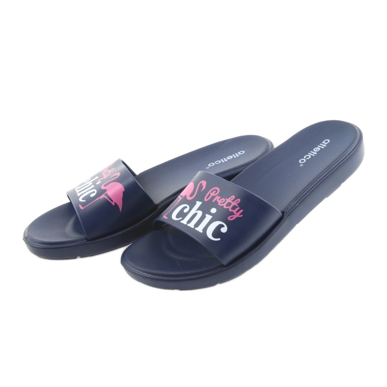 Flamingos Atletico women's slippers white pink navy blue 4