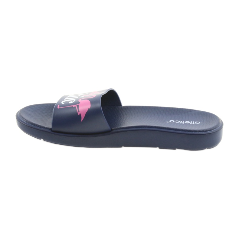 Flamingos Atletico women's slippers white pink navy blue 2
