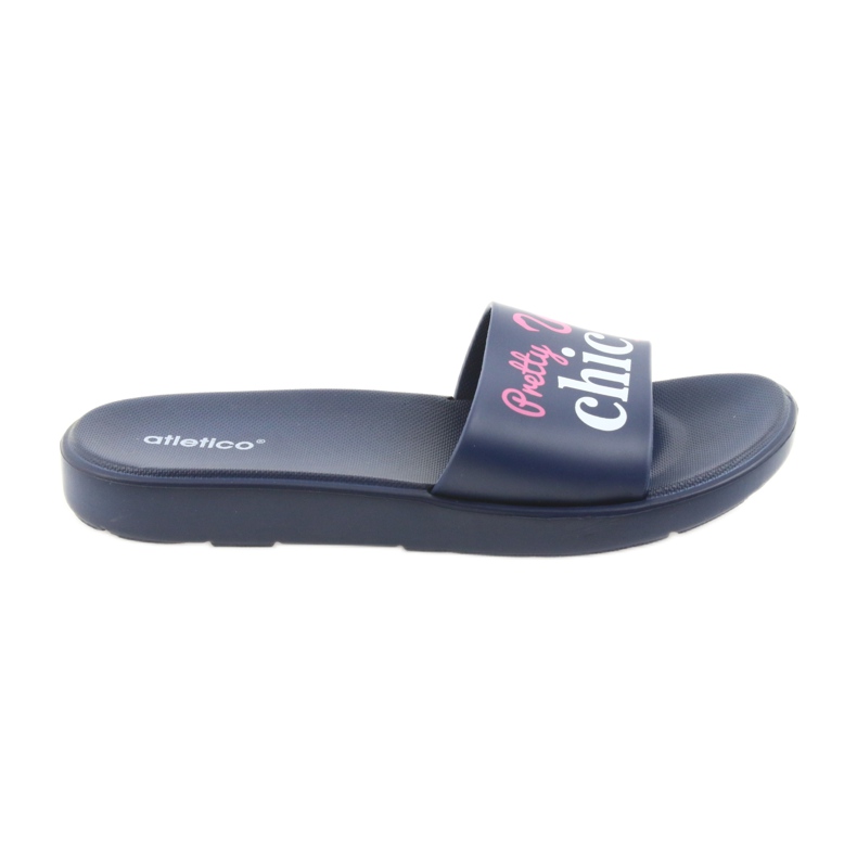 Flamingos Atletico women's slippers white pink navy blue 1