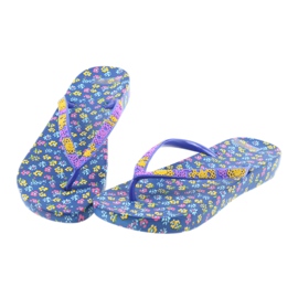 Atletico Women's flip-flops with flowers purple blue yellow pink 3