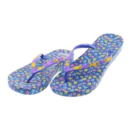 Atletico Women's flip-flops with flowers purple blue yellow pink 2
