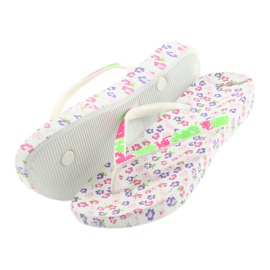 Atletico Women's flip-flops with flowers white purple green pink 5