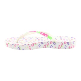 Atletico Women's flip-flops with flowers white violet green pink 2