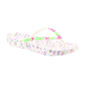 Atletico Women's flip-flops with flowers white violet green pink 1