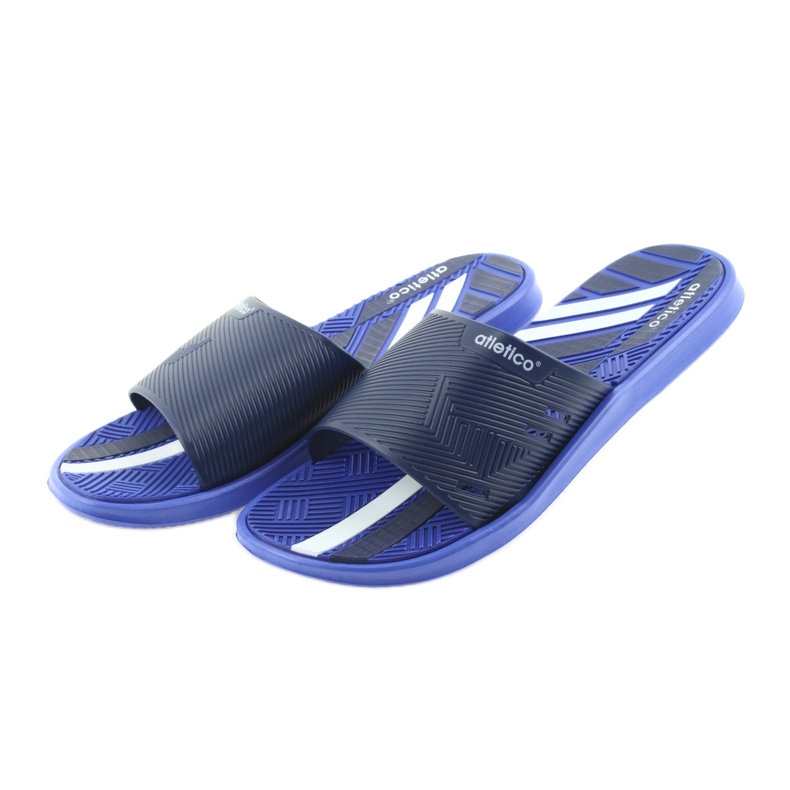 Atletico men's navy blue slippers for the pool white 3 Atletico men's navy blue slippers for the pool white 3