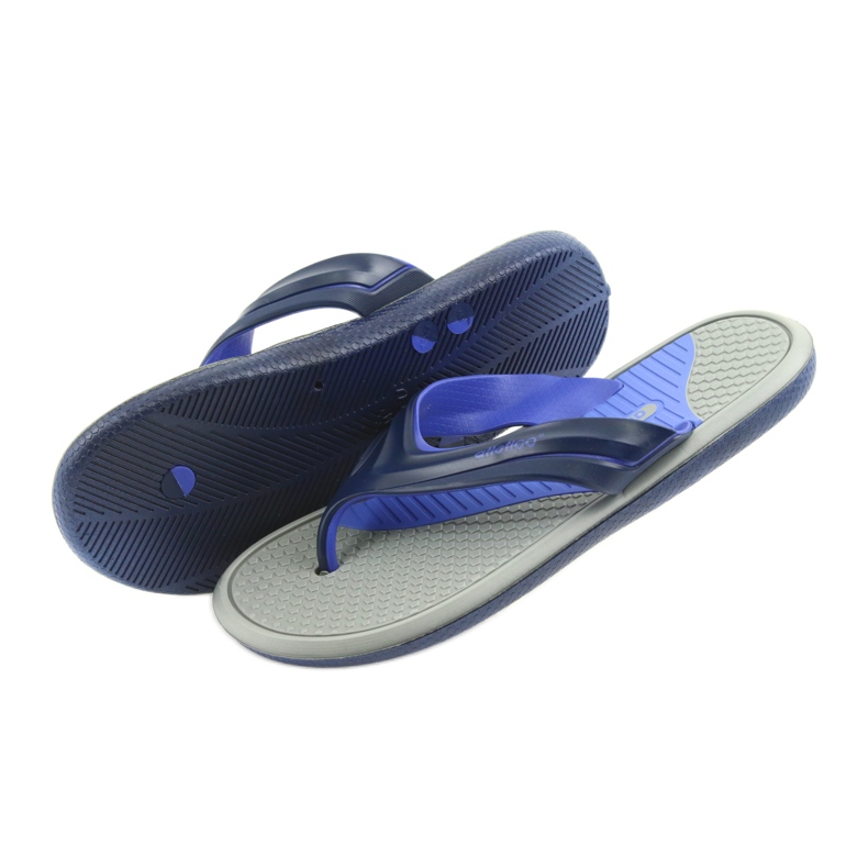 Atletico men's navy blue flip-flops grey 3