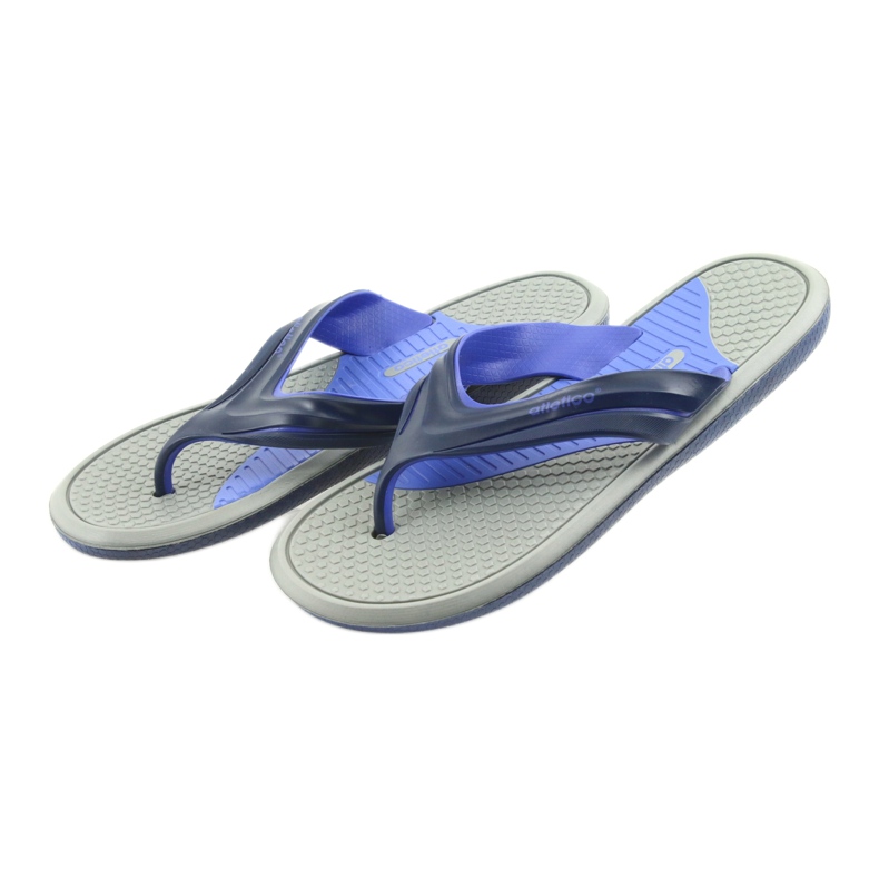Atletico men's navy blue flip-flops grey 2